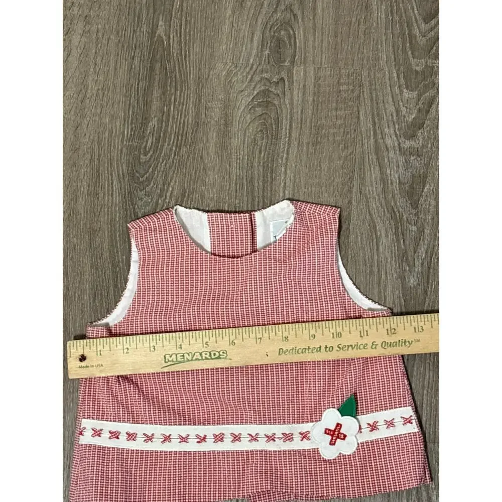 Florence Eiseman Toddler 3T Red Gingham Flower Applique Top Boutique Classic​​